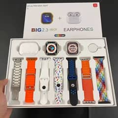 I 20 ultra big with air pods pro and gold chain strips 10 in1 watch