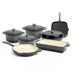 S. JADE 7PC CAST IRON POT SET COOKWARE SET