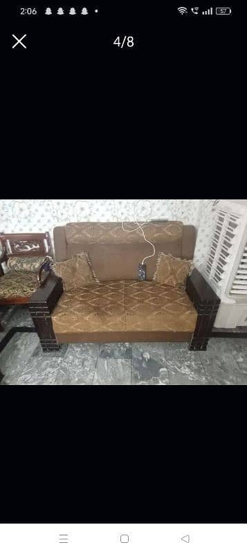 7 seater sofa with strong wood . dining table with akhrot wood. cofee t 4