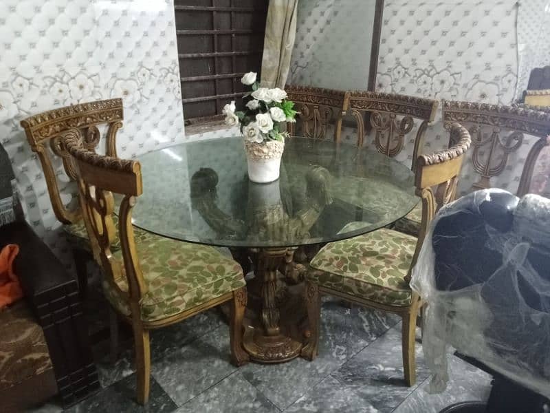 7 seater sofa with strong wood . dining table with akhrot wood. cofee t 9