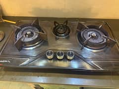 100% Okay Condition Stove 3 burners Auto ignition Stove