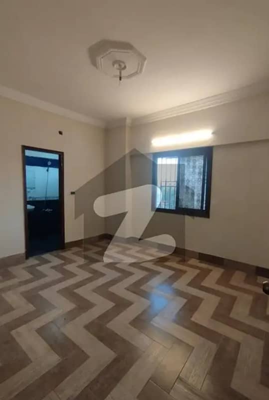 flat for sale in Main Maskan Chowrangi Gulshan-e-Iqbal, Karachi! With 3 bedrooms, drawing, spacious lounge, American kitchen, modern tile flooring, west open corner, and boundary wall project. 7