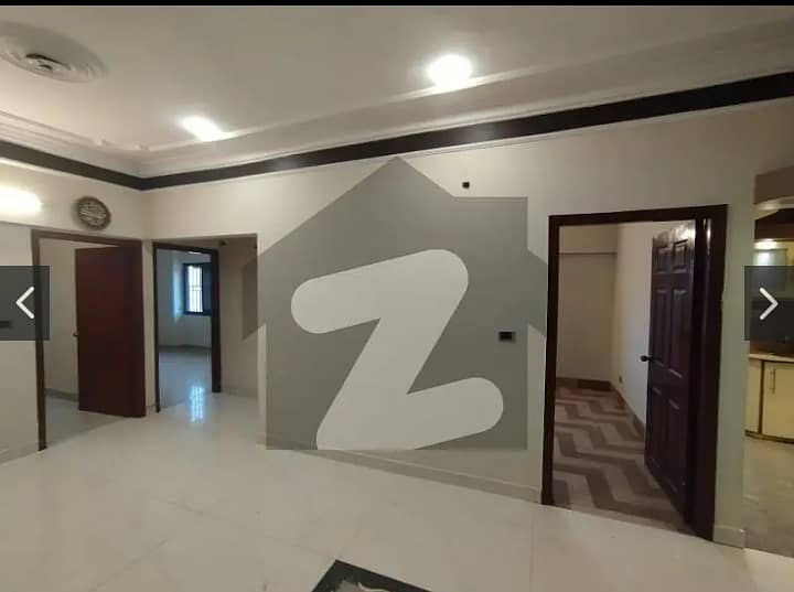 flat for sale in Main Maskan Chowrangi Gulshan-e-Iqbal, Karachi! With 3 bedrooms, drawing, spacious lounge, American kitchen, modern tile flooring, west open corner, and boundary wall project. 8