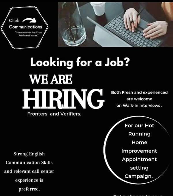 call center  job  for experienced people’s 0