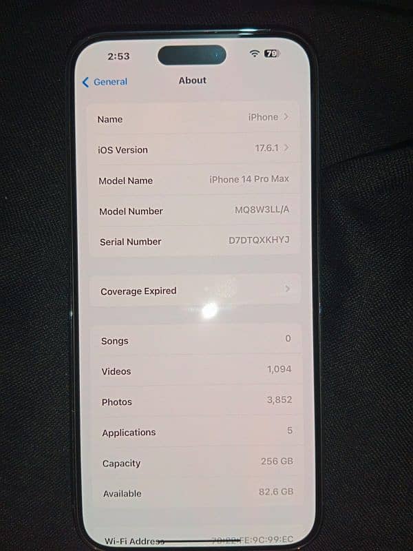 iPhone 14 Pro Max NON PTA 256 gb not jv l 5