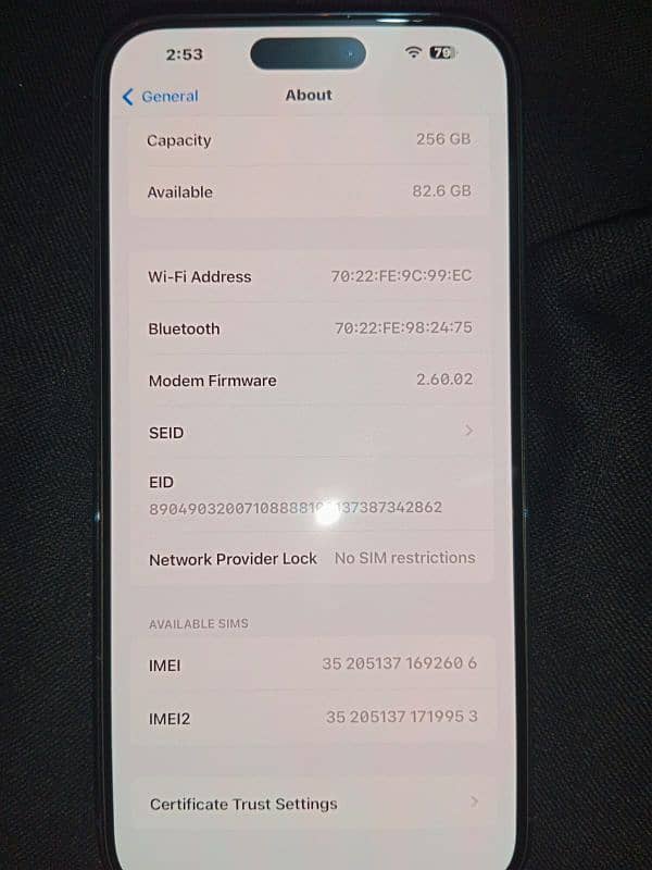 iPhone 14 Pro Max NON PTA 256 gb not jv l 7