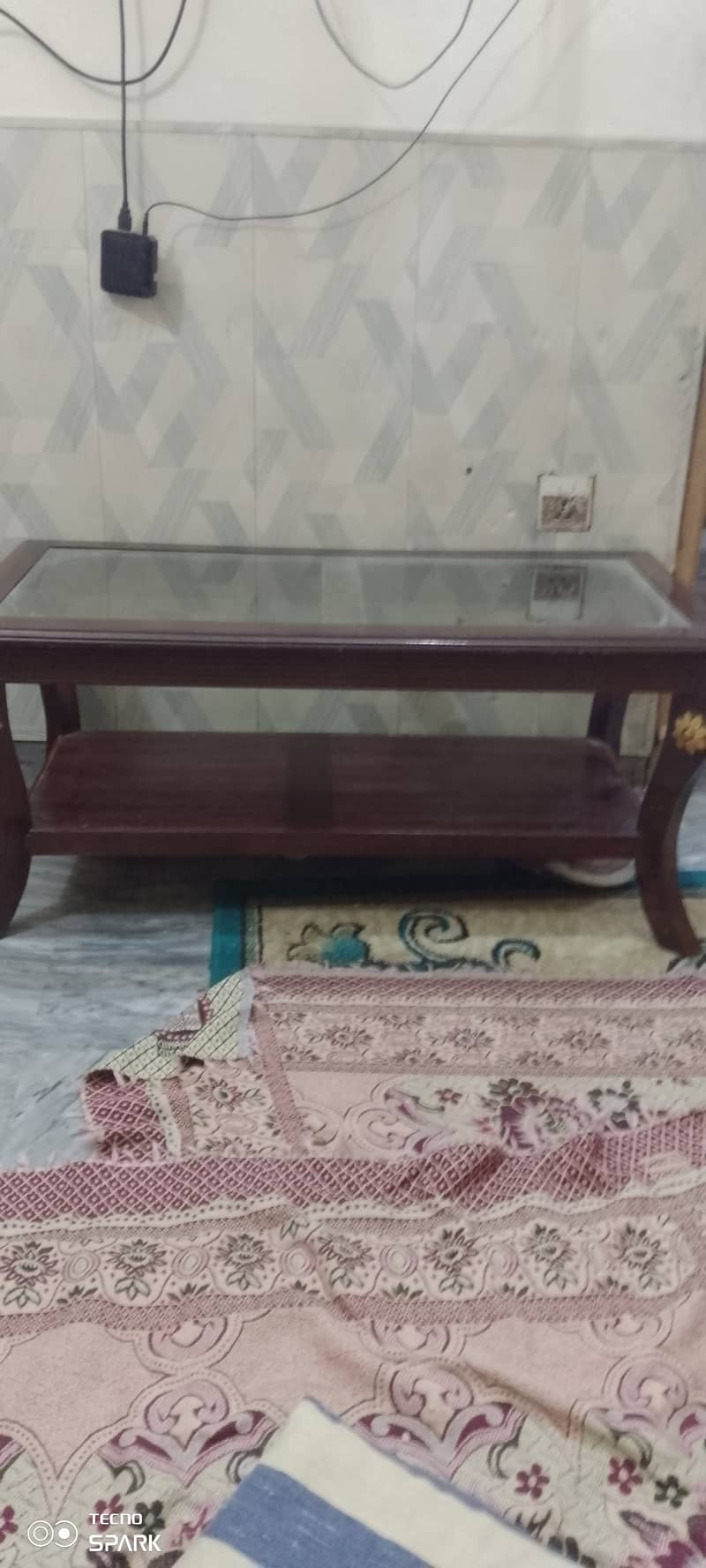 3 tables chinyoti wood with glass top 1