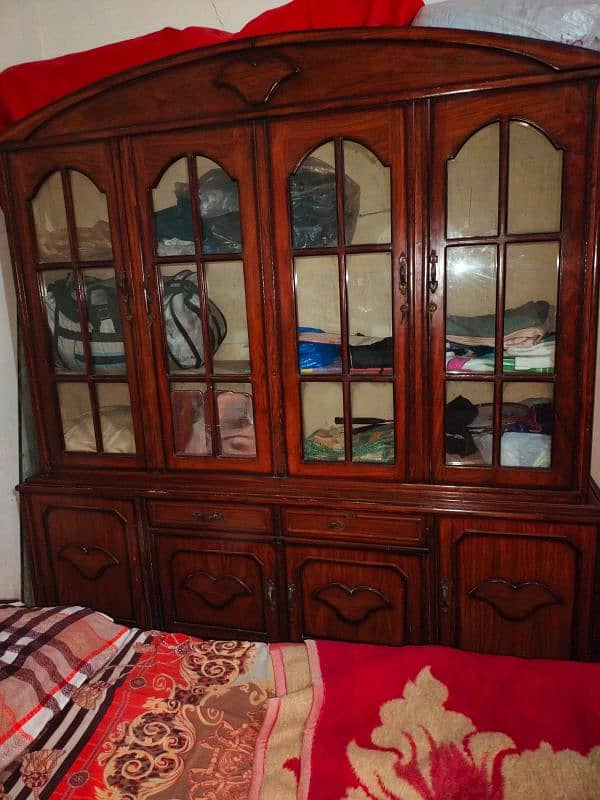 solid wood Bed with side tables, dressing table and showcase 3