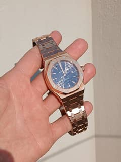 AP BRAND NEW AUTOMATIC WATCH ROSE GOLD BLUE DIAL /DATE