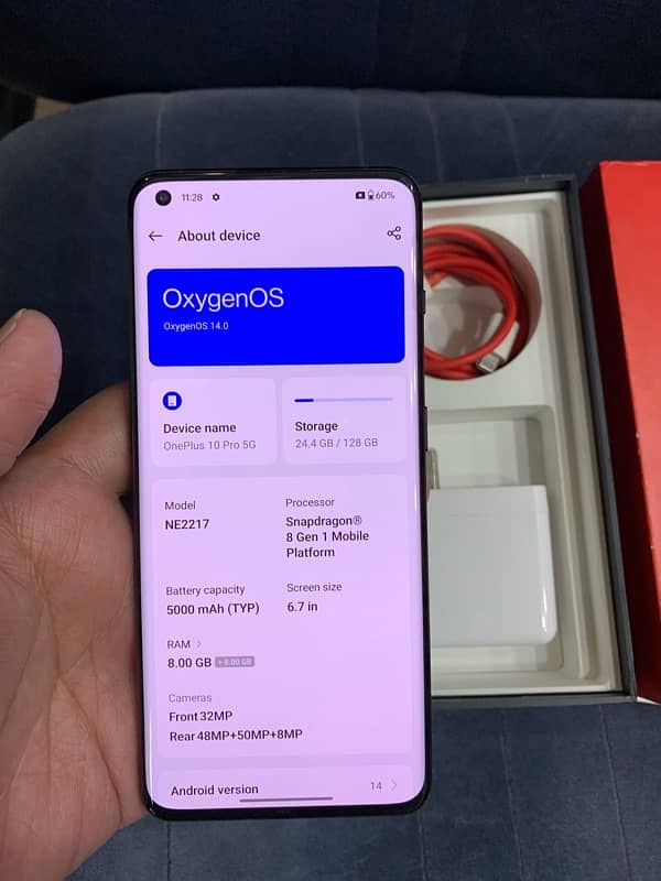 oneplus 10 pro. black, 8gb 128gb with box 1