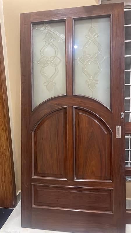 Sheesham wood sliding double door 1
