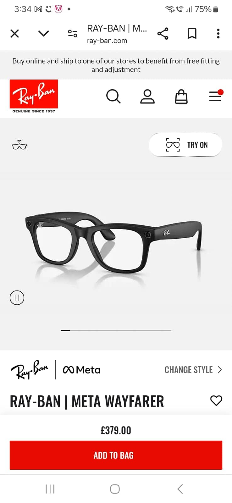 Ray-Ban Meta Wayfarer Smart Glasses 5