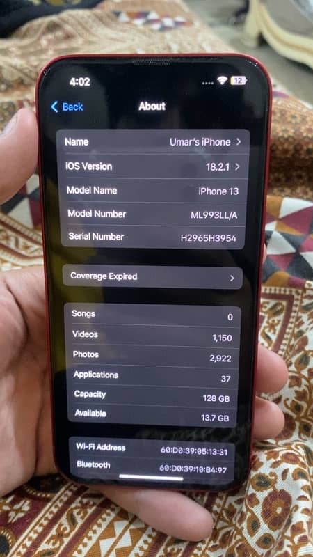 iPhone 13 (jv 3 months sim time available( 100 percent better health ) 5