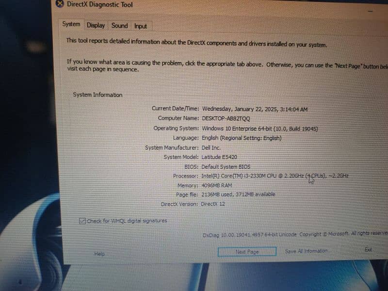 Dell latitude E5420 i3 2nd generation 3