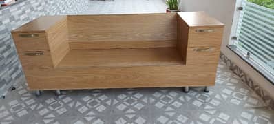 Wooden Bench Couch with drawers.