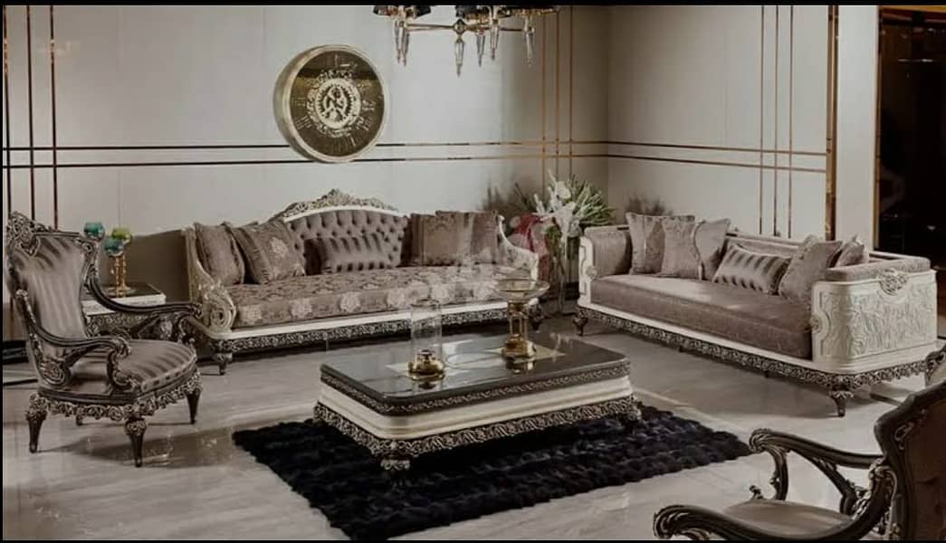 sofa set / L shape sofa set / 5 seater sofa set / wooden sofa set 18