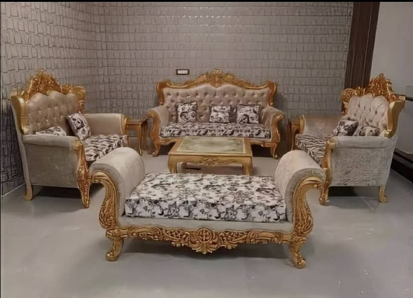 sofa set / L shape sofa set / 5 seater sofa set / wooden sofa set 19