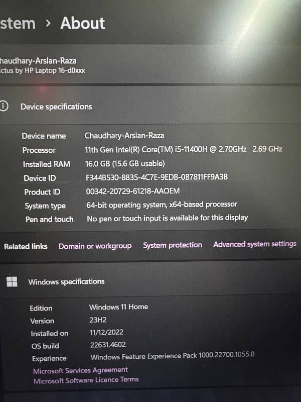 hp victus i5 11 gen Rtx 3050 4