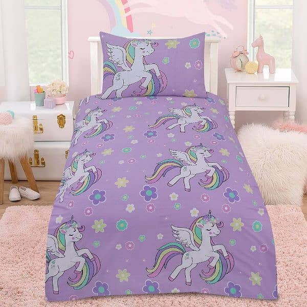 unicorn single bedsheet with night glow 0