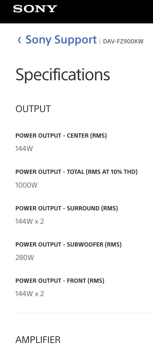 Sony Home Theater FZ900KW Surround 1000Watts (push power protect error 12