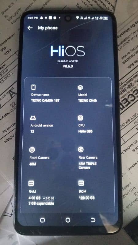 tecno camon 18T 7