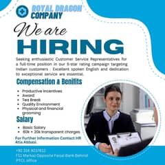 We are hiring female Csr for calling position