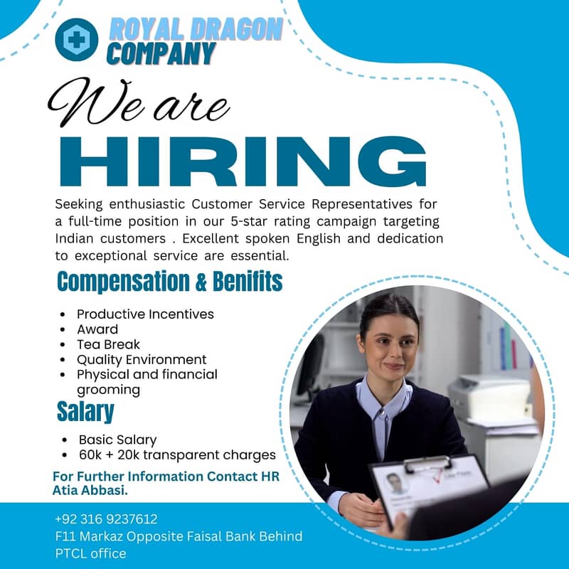 We are hiring female Csr for calling position 0