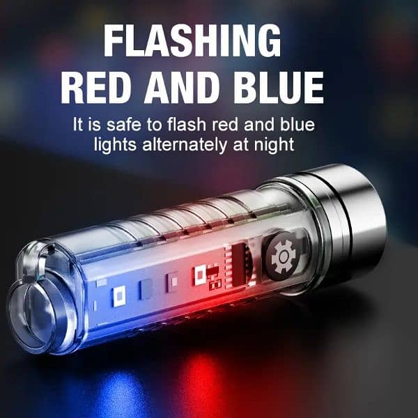 Torch Transparent LED Flashlight with Pen Clip and Magnet 5