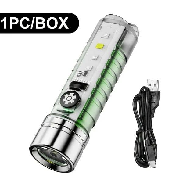 Torch Transparent LED Flashlight with Pen Clip and Magnet 9