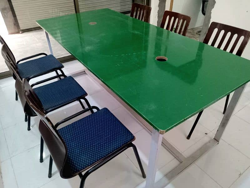 Office Meeting Table with 6 Chairs Set 0