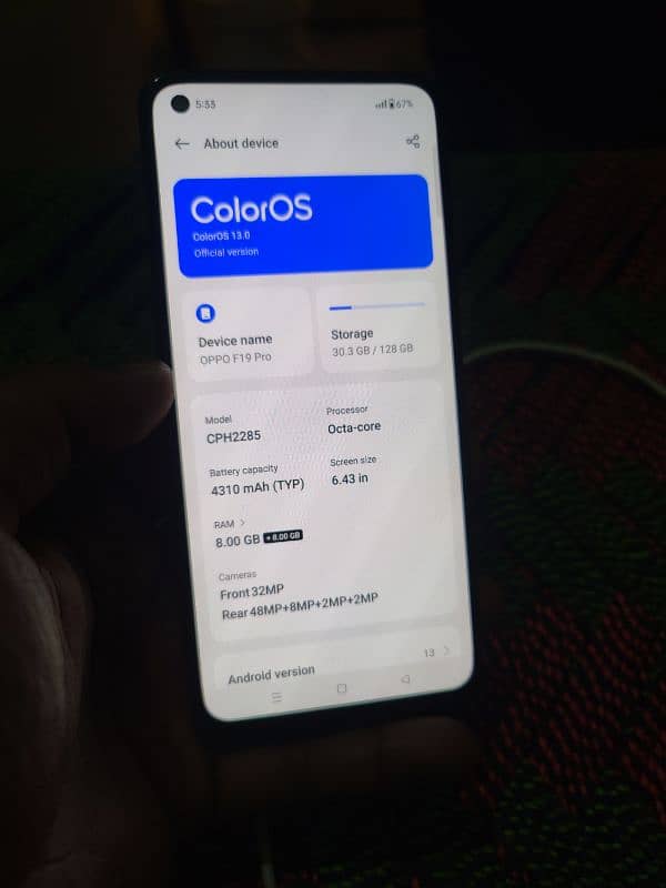 Oppo F19 pro 8/128 Exchange possible 5