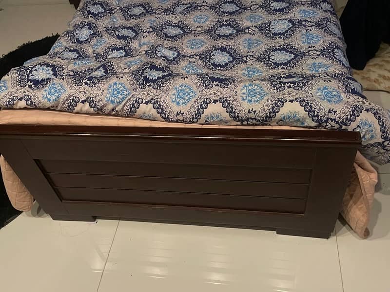 wood single bed with matress 4