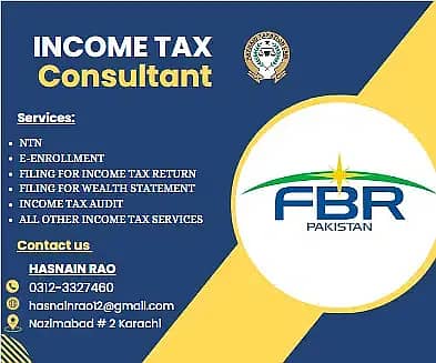 CONSULTANT/ NTN, FILER / GST / INCOME TAX CONSULTANT / SALES TAX / SR 0