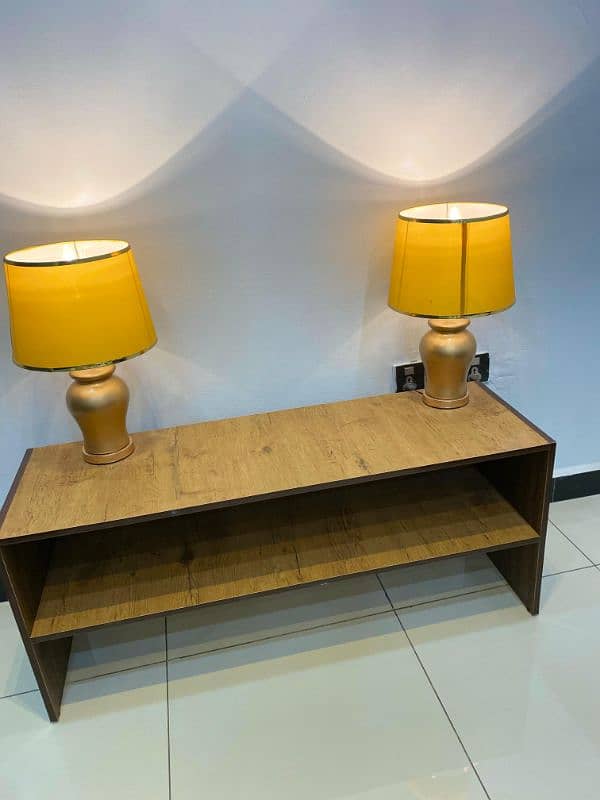 Branded Tv Console with lamps 2