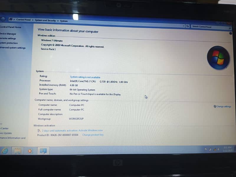 Intel(R) Core(TM) i7 CPU Q720 0