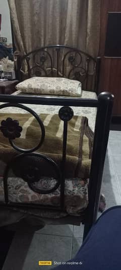 2 single iron beds