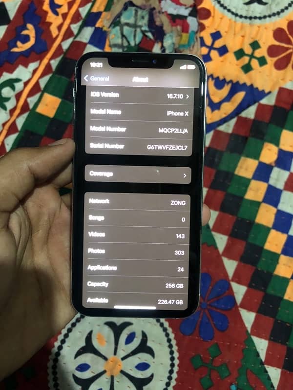 iphone X 256gb pta approved 3