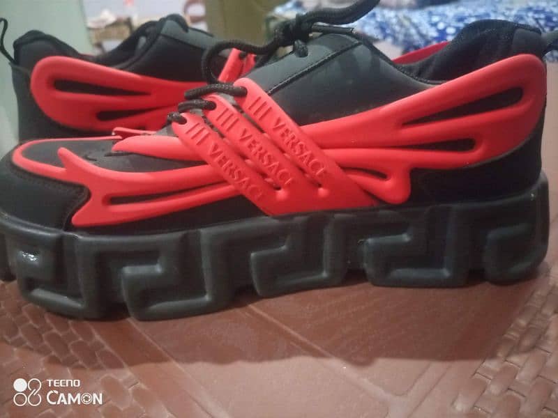 Versace sole Black and red stylish men shoes sneakers 5