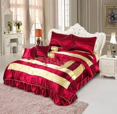 Bridal Comforter Set Silk Maroon Golden