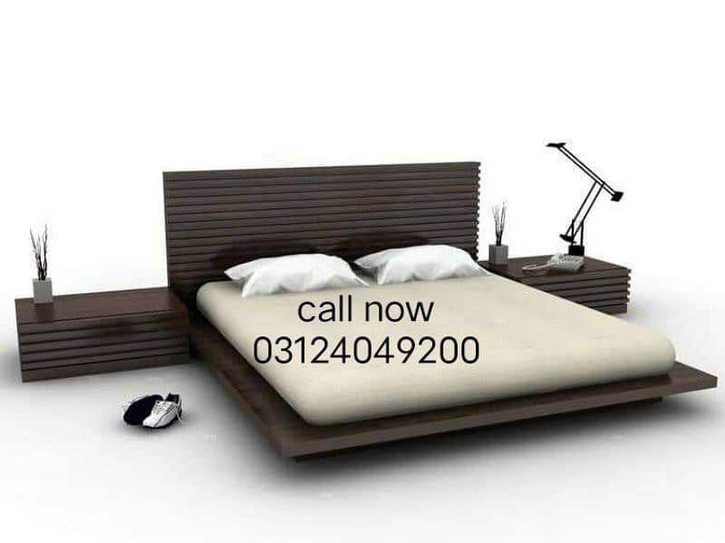 wooden bed set with dressing call 0312'4049200 2