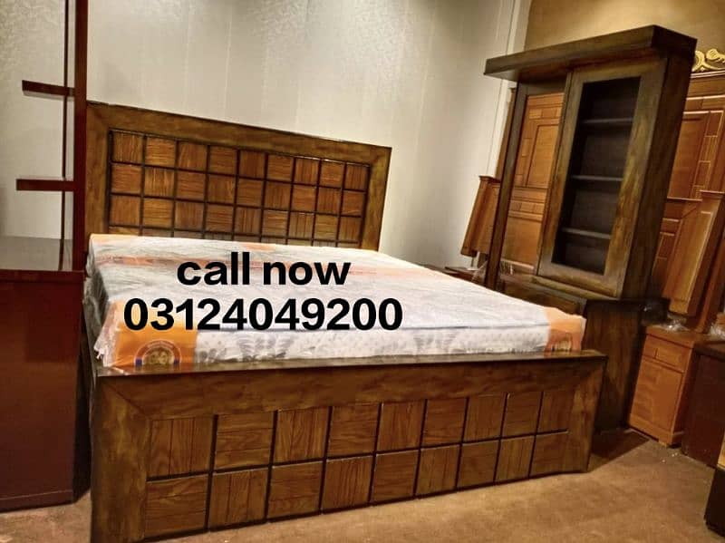 wooden bed set with dressing call 0312'4049200 4