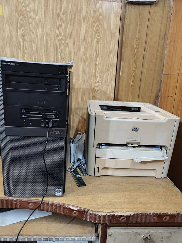 Desktop Office Computer With Laserjet Printer HP 1160 Core 2 Duo 4/350 2