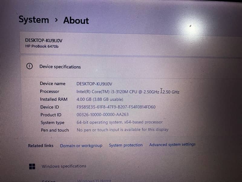 HP ProBook 6470b 4GB Ram 500GB HDD 1