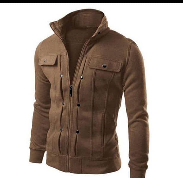 1 PC man's stitches fleece stylish jacket brown. . . ** 0