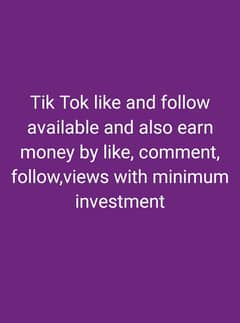 Tik tok like and follows and earn money by follow,like, comment,views