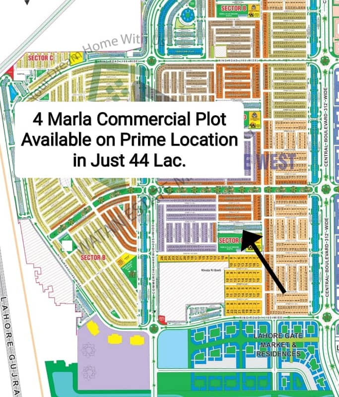 Prime Location 4 Marla Commercial Plot in Lahore Smart City GT Road. 0