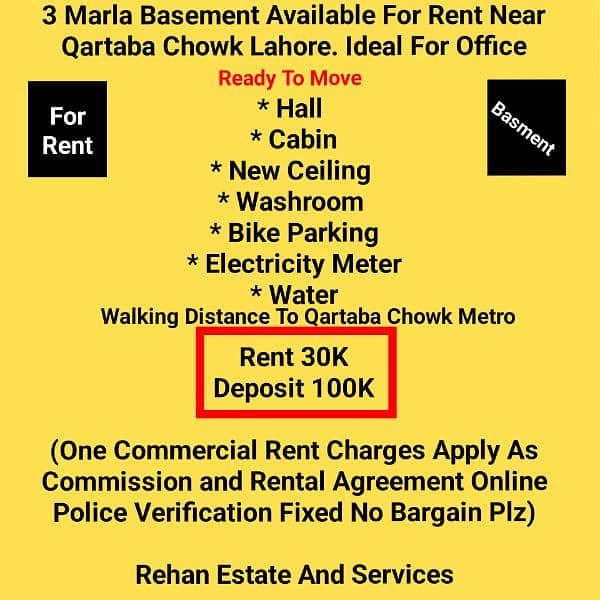 3 Marla Basement Available For Rent Near Qartaba Chowk Lahore 0