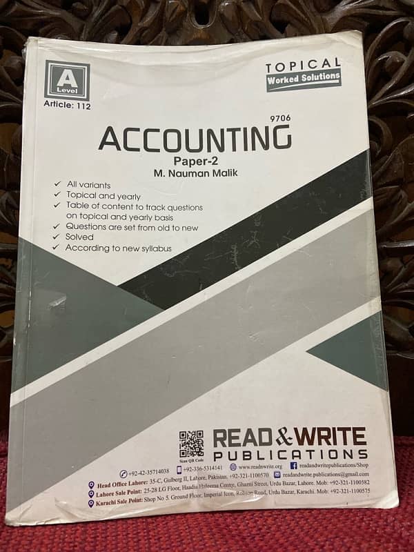 Accounting A Level Past Papers 1