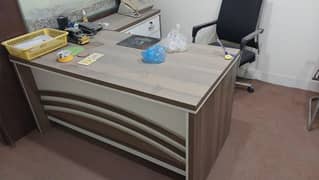 Office table with side table and office chair