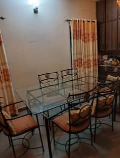 wrought Iron table with dinning chairs